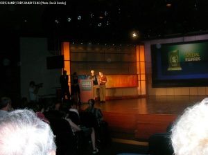 Chris Hamby accepts MHz Networks' "Shortie" short film award for "Most Promising Filmmaker" in 2006.