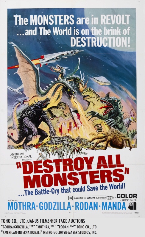 Original_1968_American_International__Theatrical_Poster_Art_Toho_Studios_Destroy_All_Monsters
