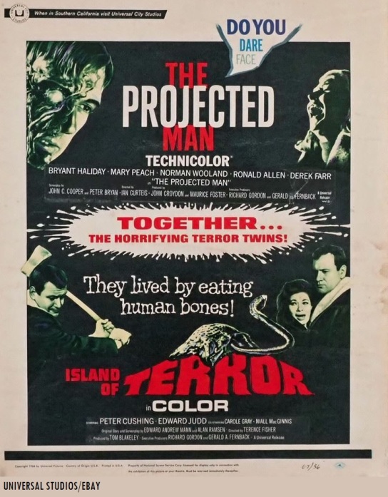 Original_1967_Universal_Studios_US_Double_Feature_Theatrical_Poster_Art_The_Projected_Man_Island_Of_Terror_1966